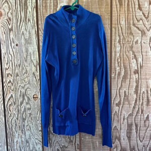 Blue Pullover Sweater Sz Lg By PattyBoutik